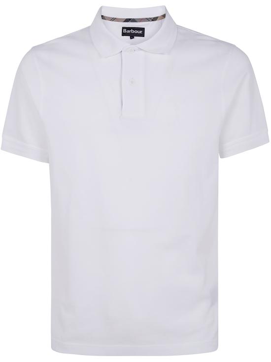 25SS 바버 폴로 티셔츠 MML1464MML WH11 WHITE