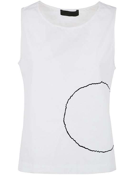  마리아 칼데라라 민소매 티셔츠 R102PF 19 WHITE