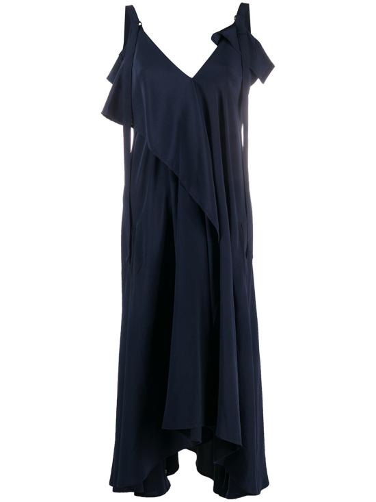  와이즈 요지 야마모토 롱 원피스 YND32501 BLUE - Y’S YOHJI YAMAMOTO