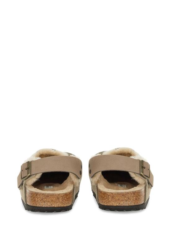  버켄스탁 Tokio 토키오 시어링 스웨이드 버클 클로그 뮬 샌들 1028349 TAUPE taupe - BIRKENSTOCK