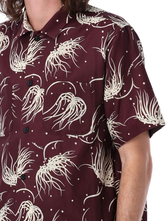 25SS 사카이 반팔 셔츠 2503662M 701 BURGUNDY - SACAI