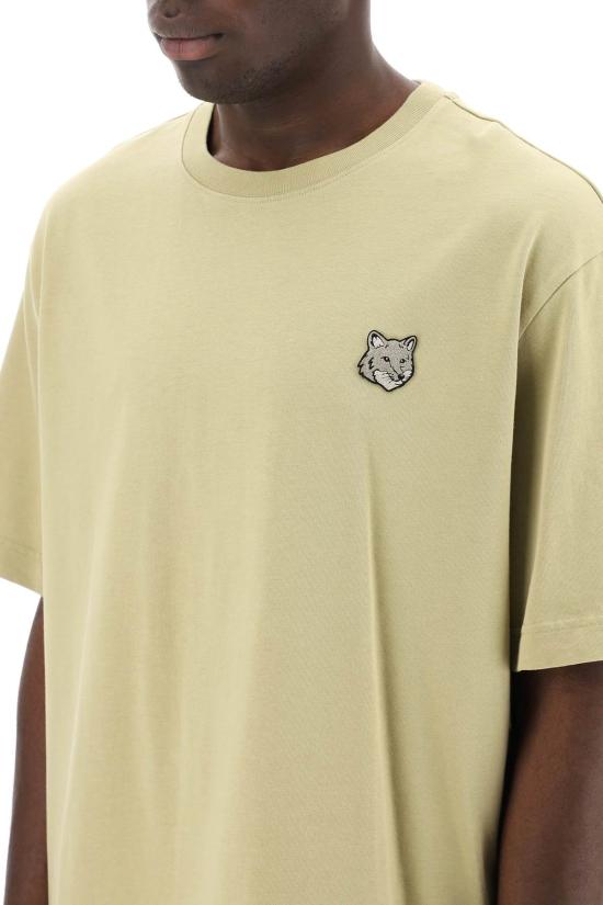  메종키츠네 볼드 폭스 헤드 패치 오버사이즈 티셔츠 LM00107KJ0119 BEIGE - MAISON KITSUNE