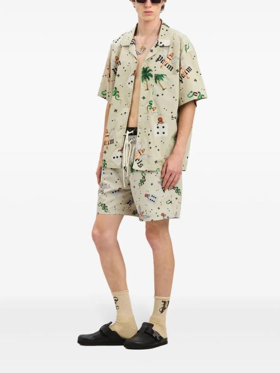 25SS 팜앤젤스 반팔 셔츠 PMGG00AS25FAB005 IVORYMLTC - PALM ANGELS