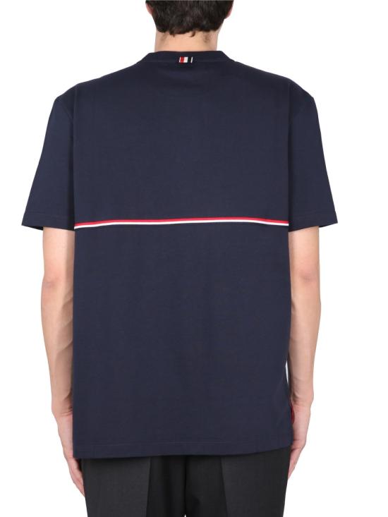  톰브라운 반팔 티셔츠 MJS221A BLUE - THOM BROWNE