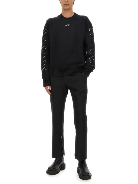  오프화이트 스트레이트 팬츠 OMCA248 BLACK - OFF WHITE