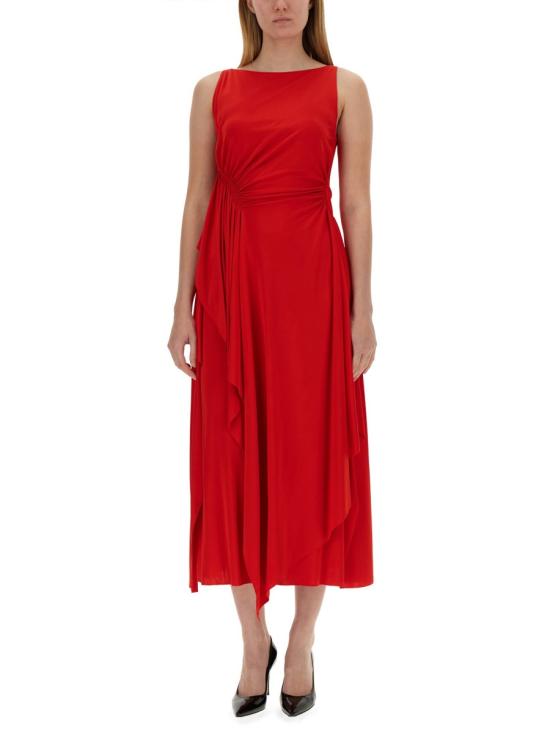  랑방 미디 원피스 RWDR0037 RED - LANVIN