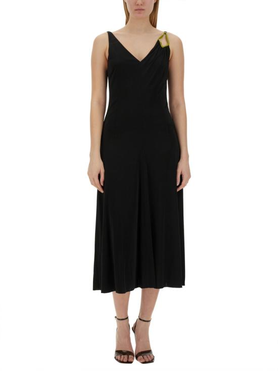  랑방 미디 원피스 RWDR0007 BLACK - LANVIN
