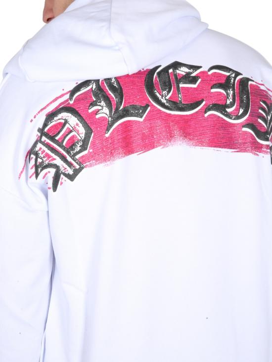  필립 플레인 후드 티셔츠 SACCMJB2907 WHITE - PHILIPP PLEIN