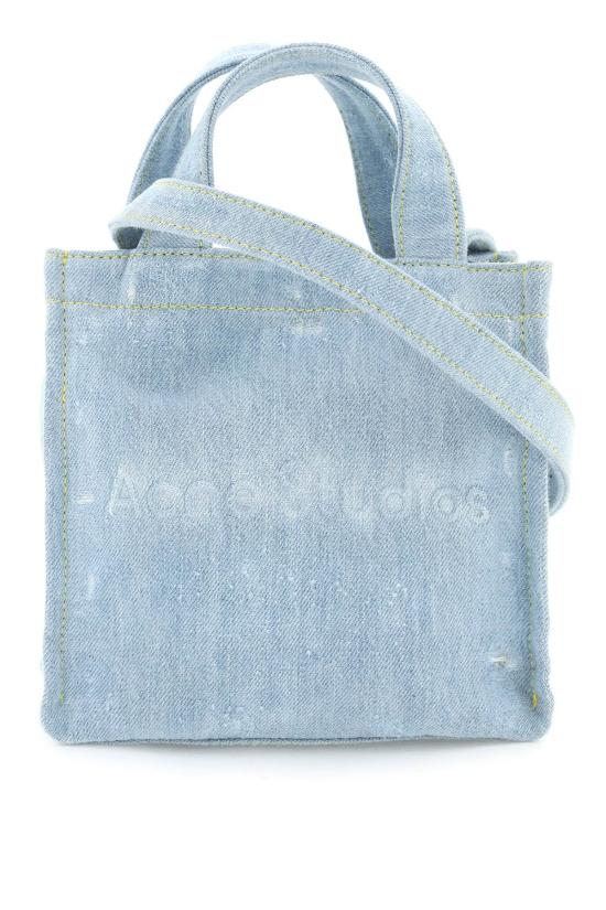  아크네 스튜디오 데님 로고 미니 토트백 C10169 AZURE - ACNE STUDIOS