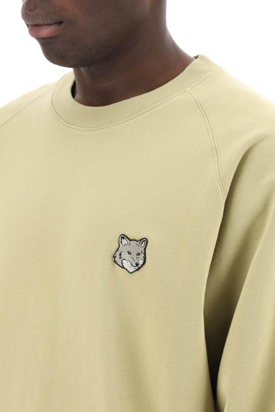  메종키츠네 볼드 폭스 헤드 패치 오버사이즈 스웨트셔츠 MM00304KM0001 BEIGE - MAISON KITSUNE
