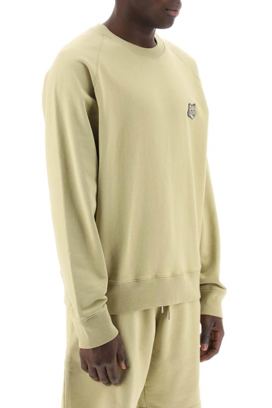  메종키츠네 볼드 폭스 헤드 패치 오버사이즈 스웨트셔츠 MM00304KM0001 BEIGE - MAISON KITSUNE