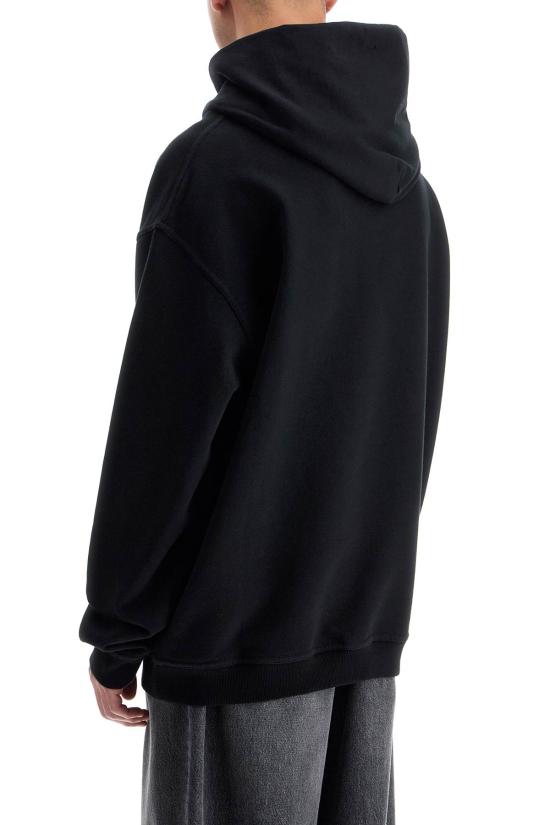  마르지엘라 업사이드 다운 자수 로고 후드 S50GU0167S25503962 BLACK WHITE EMBROIDERY - MAISON MARGIELA
