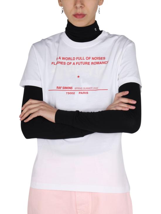  라프 시몬스 반팔 티셔츠 221W104 WHITE - RAF SIMONS