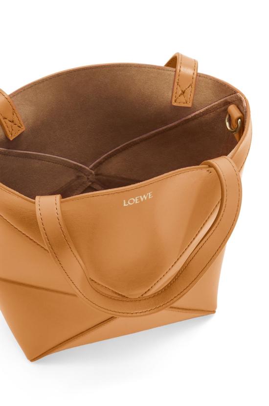 25SS 로에베 샤이니 카프스킨 미니 퍼즐 폴드 토트백  A657V25X01 2586 BROWN - LOEWE