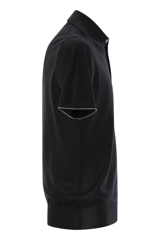 25SS 브루넬로 쿠치넬리 폴로 티셔츠 M29800125 CH101 BLACK - BRUNELLO CUCINELLI