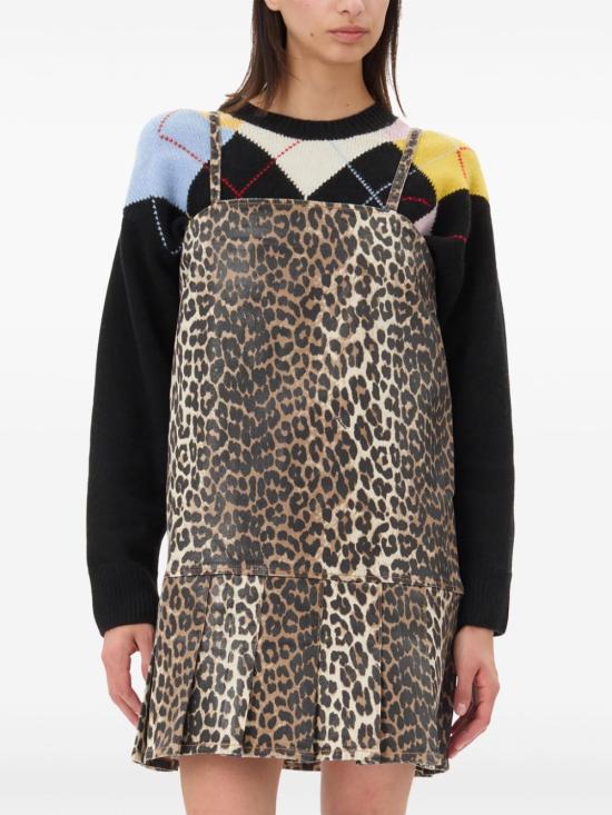 25SS 가니 숏 원피스 J1661 943 LEOPARD - GANNI