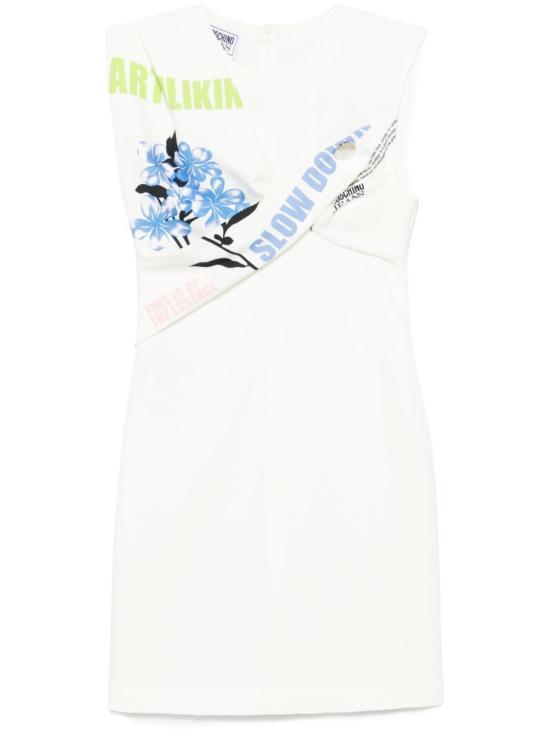 25SS 모스키노 미디 원피스 251K104113232 1002 MULT WHITE