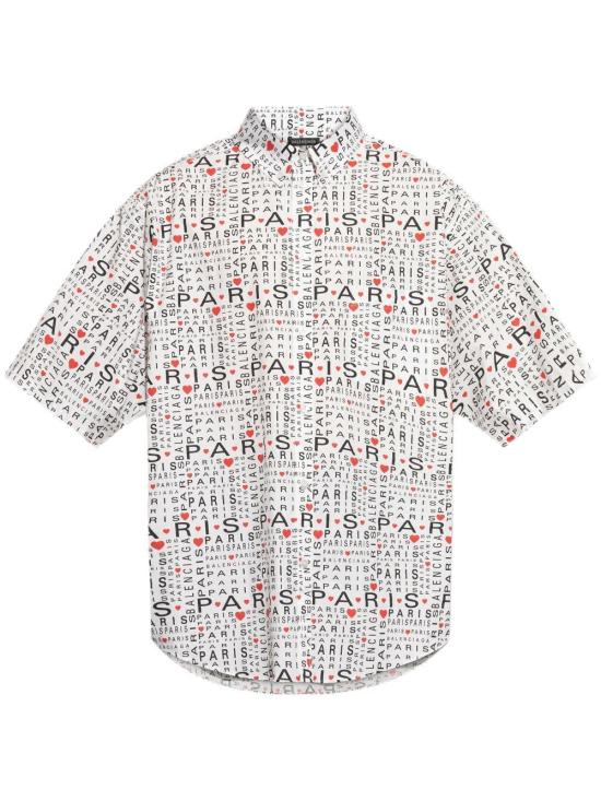 25SS 발렌시아가 반팔 셔츠 681702TRLH7 WHTBLKRED