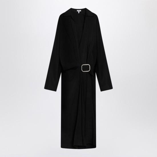 25SS 로에베 미디 원피스 S359Y09XH2VI 1100 BLACK - LOEWE