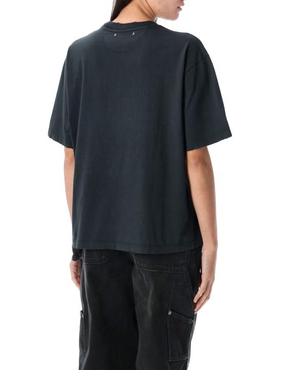 25SS 골든구스 반팔 티셔츠 GWP01874P001897 90456 WASHED BLACK - GOLDEN GOOSE