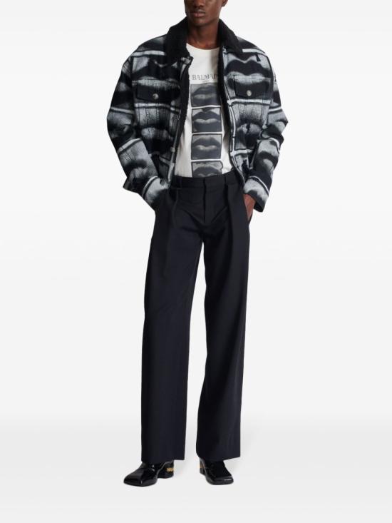  발망 스트레이트 팬츠 DH0PQ305WC09 0PA BLACK - BALMAIN