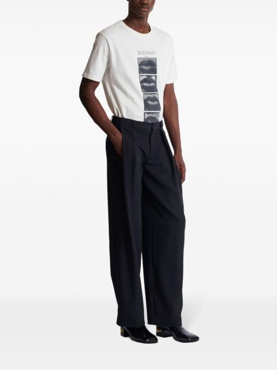  발망 스트레이트 팬츠 DH0PQ305WC09 0PA BLACK - BALMAIN