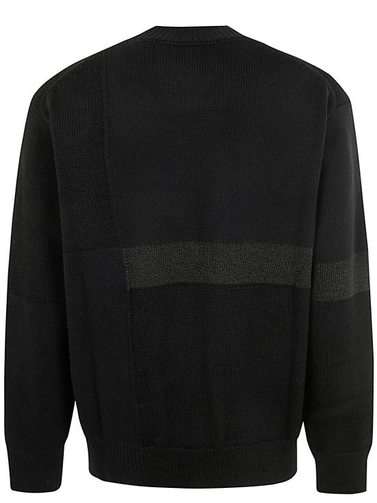  꼼데가르송 옴므 플러스 텍스처 패턴 크루넥 스웨터 HNN003W24 1 BLACK - COMME DES GARCONS
