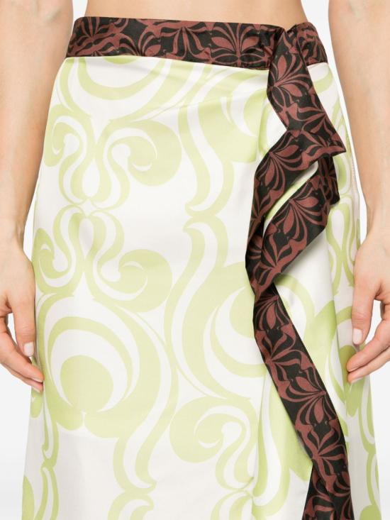  드리스 반 노튼 미디 스커트 2410108448273 601 GREEN - DRIES VAN NOTEN