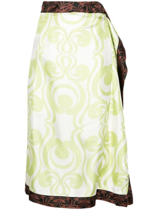  드리스 반 노튼 미디 스커트 2410108448273 601 GREEN - DRIES VAN NOTEN