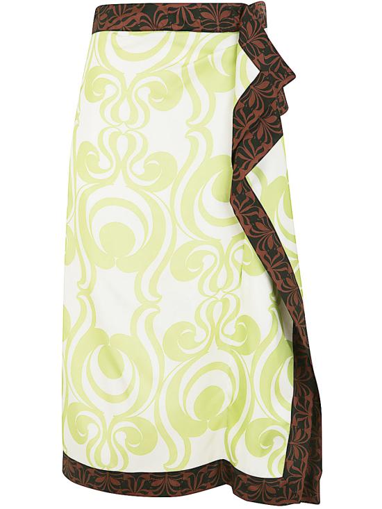  드리스 반 노튼 미디 스커트 2410108448273 601 GREEN