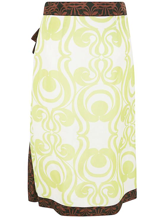  드리스 반 노튼 미디 스커트 2410108448273 601 GREEN - DRIES VAN NOTEN