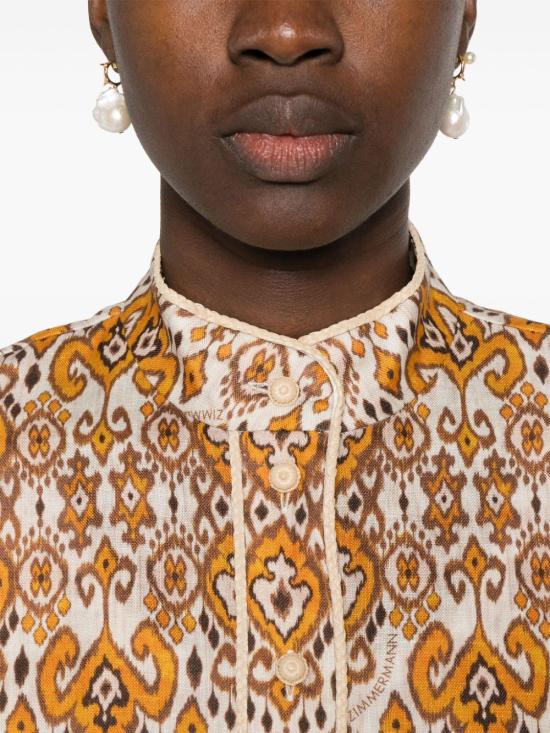 25SS 짐머만 셔츠 1316TRS251 ORAIKA YELLOW ORANGE - ZIMMERMANN