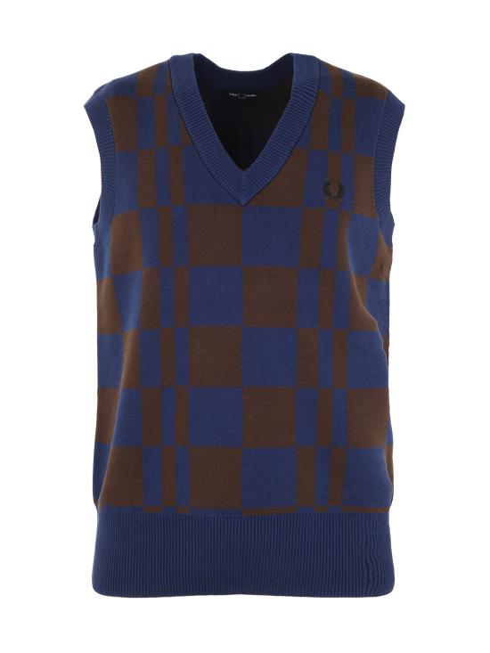  프레드페리 니트 베스트 K5543 143 BLUE