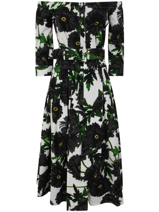  사만다 성 미디 원피스 AUDREYDRESS2092 WHITE MULTICOLOUR