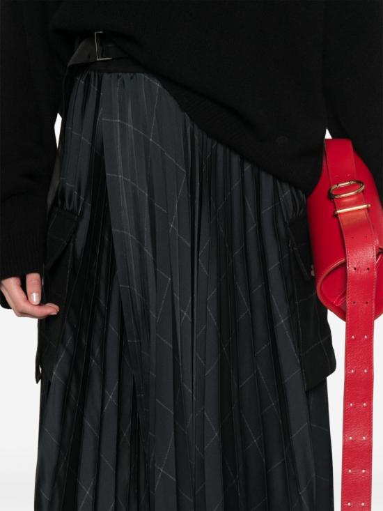  사카이 롱 스커트 2407573 001 BLACK - SACAI
