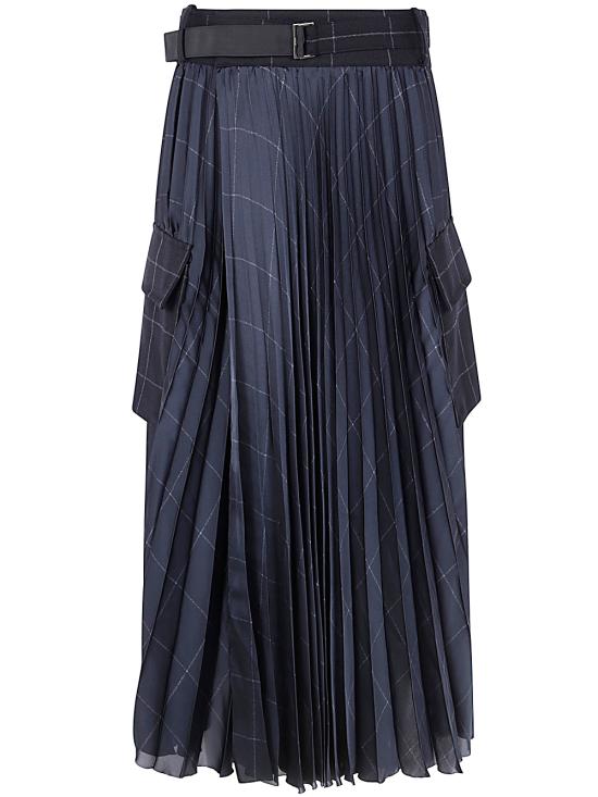  사카이 롱 스커트 2407573 001 BLACK