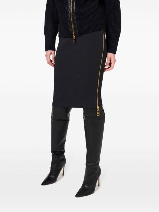  엘리자베타프랜치 미디 스커트 GO04746E2 110 BLACK - ELISABETTA FRANCHI