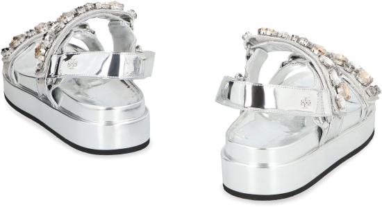 25SS 토리버치 키라 엠벨리시드 스포츠 샌들 164798 020 Silver - TORY BURCH