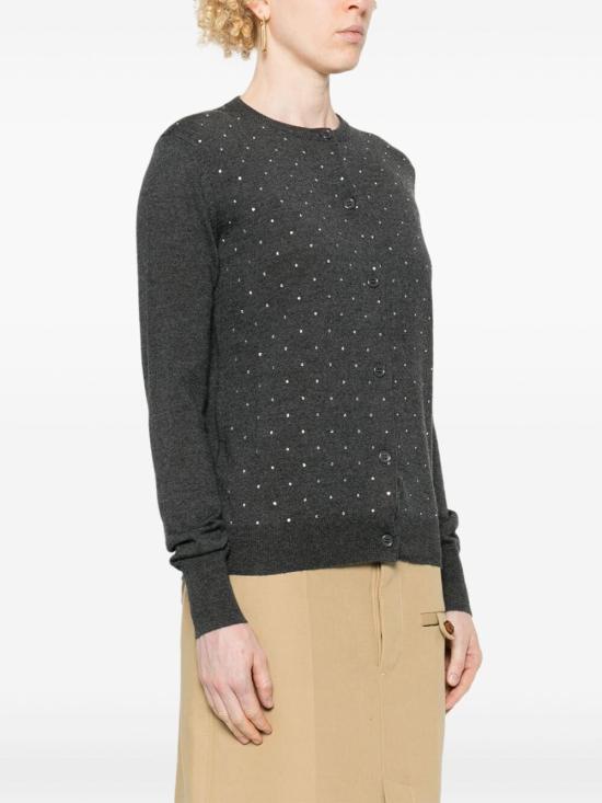  파비아나 필리피 크리스털 장식 가디건 MAD214F377I931 8186 GREY - FABIANA FILIPPI