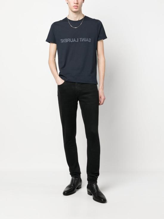  생로랑 리버스 티셔츠 663278 Y37AW4145 BLUE - SAINT LAURENT