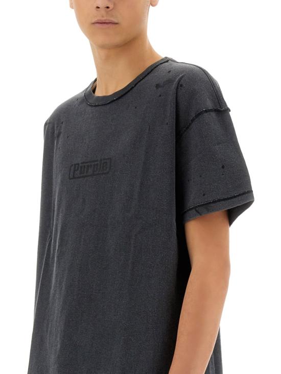 25SS 퍼플 브랜드 반팔 티셔츠 P101 BLACK - PURPLE BRAND