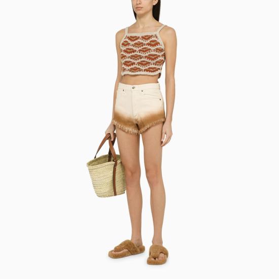  알라누이 스트레이트 팬츠 LWYC009R24DEN001 0360 WHITE - ALANUI