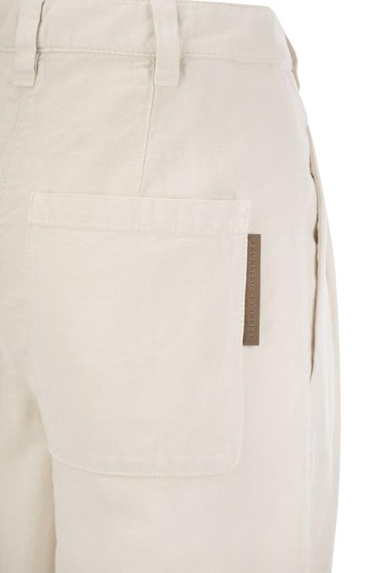  브루넬로 쿠치넬리 스트레이트 팬츠 ML996P5889 C8739 WHITE - BRUNELLO CUCINELLI