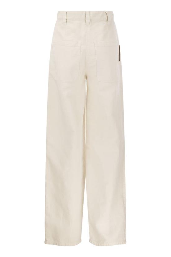  브루넬로 쿠치넬리 스트레이트 팬츠 ML996P5889 C8739 WHITE - BRUNELLO CUCINELLI