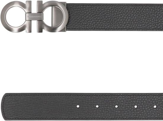 25SS 살바토레 페라가모 간치니 레더 벨트 675542 776307 black - SALVATORE FERRAGAMO