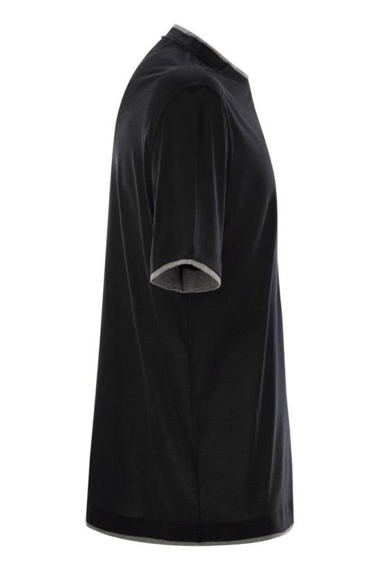 25SS 브루넬로 쿠치넬리 자수 로고 티셔츠 M0B137427 CCB75 BLACK - BRUNELLO CUCINELLI