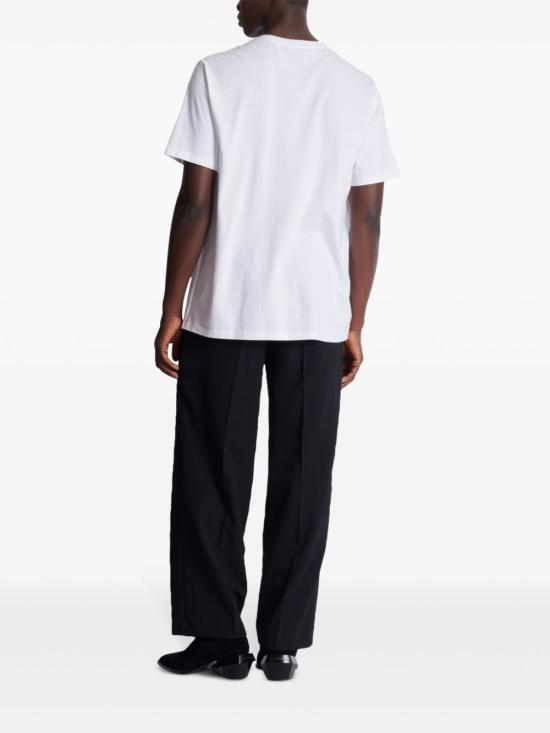 25SS 발망 반팔 티셔츠 EH1EH175PC70 BLANCNOIR - BALMAIN