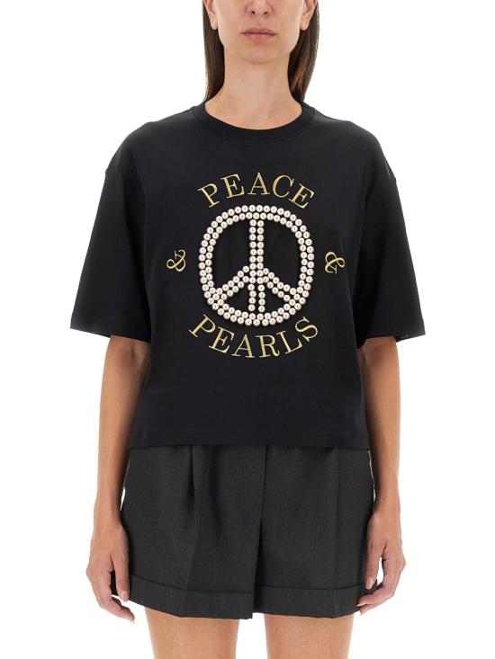 24FW 모스키노 반팔 티셔츠 07085442 BLACK