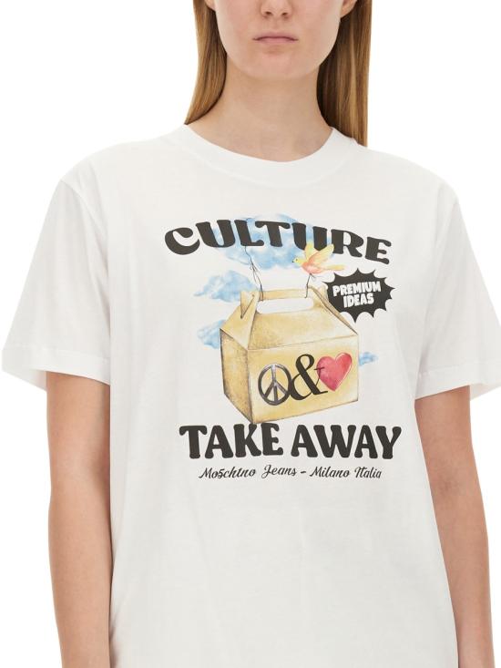 24FW 모스키노 반팔 티셔츠 07088237 WHITE - MOSCHINO