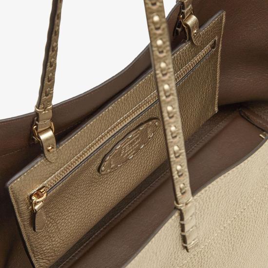  펜디 롤 미디움 218 핸드 순 탑스티치즈 셀러리아 쇼퍼백 8BH428ALVK PLATINO - FENDI
